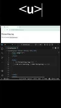 Underline tag in HTML | u vs ins tag in html | formatting tag in html