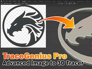 iBlender汉化插件 Tracegenius Pro 3.1 描绘精灵2D图像转3D图标logo 最新中文双语版 Blender教程