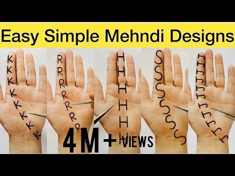 KRHSJ Beautiful Alphabet Mehndi design for hands| Easy Simple Mehendi design Trick-Mehandi ka Design