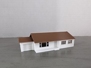 N Scale House Ranch Style With Garage - Customize Your Colors - 3D Printed - Model Trains - Etsy