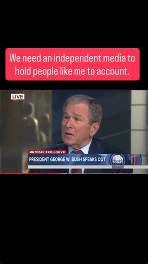 NBC | President George W. Bush, Free Press U.S. Constitution, Amendment 1: Congress shall make no law respecting an establishment of religion, or prohibiting the free exercise thereof; or abridging the freedom of speech, or of the press; or the right of the people peaceably to assemble, and to petition the Government for a redress of grievances. | Justin Michael