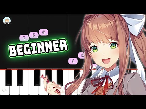 Doki Doki Literature Club OST - "Main Theme / Your Reality" - BEGINNER Piano Tutorial & Sheet Music