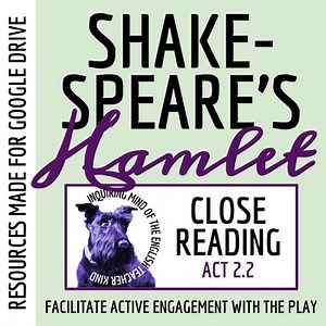 Hamlet Act 2 Scene 2 Close Reading Worksheet | HS ELA Analysis Activity | Google