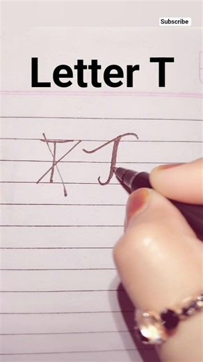 Letter 'T' Calligraphy, Comment your letter ❤️✨ #calligraphy#handwriting#viral#reels#shorts#fyp