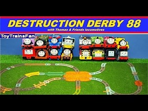 Thomas & Friends Destruction Derby #88 - Trackmaster toy trains competition with many accidents.