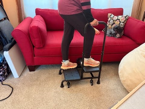 2 stair step stool with handrail - regain independence!