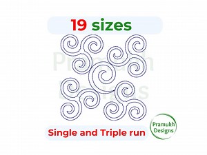 Swirl Quilting Embroidery Design | Edge to Edge Quilt Block for Longarm and Embroidery Machines - Etsy