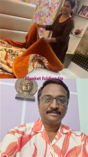 Blanket folding trick❤️#folding #blanket #tricks #tipsntricks #homehacks #lifehacks