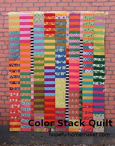 Color Stack Quilt Tutorial - A Jelly Roll Quilt Pattern - Hopeful Homemaker