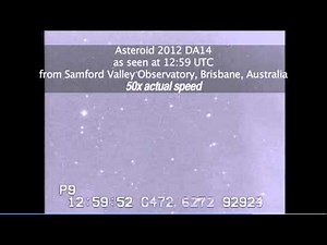 Approach of Asteroid 2012 DA14 from Samford Valley Observatory