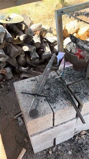 Getting there! 17 year old Forges sword #forging #blacksmith