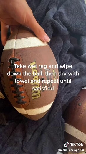 Breaking in a Wilson GST football!! #football #footballs #qb #qb1 #wilson #gst #brush #wax #ball #sports @espn @bleacherreport @thethrowgod