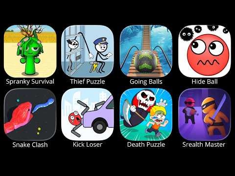 Spranky Survival, Thief Puzzle, Going Balls, Hide Ball, Snake Clash, Kick Loser, Death Puzzle