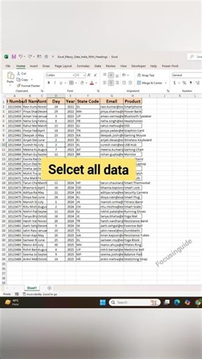 Clean Messy Excel Data Without Mouse! ⌨️🔥 | Keyboard-Only Tricks You Need #focusinguide #shorts