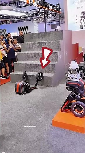 🤖 Robot Falls… Then SHOCKS Everyone On The Stairs! 🚀😂 #Shorts