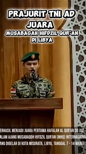 Bringing Honor to Indonesia, Indonesian Army Soldiers Win Qur'an Recitation Competition in Libya