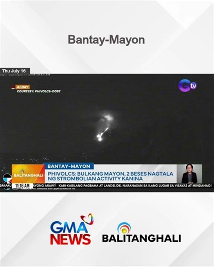 PHIVOLCS - Bulkang Mayon, 2 beses nagtala ng strombolian activity kanina | Balitanghali