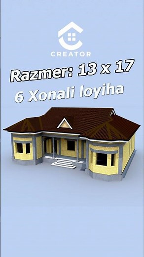 ✅️ Yosh oila uchun 4 Soʻtix yerga 6 Xonali loyiha 262-Variantimiz #home #design #shorts #asmr