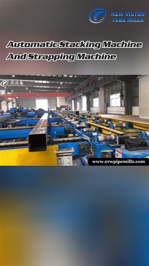 Automatic stacking machine and strapping machine #tubemillmachine #tubemakingmachine