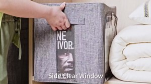 Lifewit Clothes Storage Bins with Metal Frame, Stackable Storage Box, Foldable Clothing Storage Bins with Lids, 40L Storage Bags Fabric Box Organizer with Clear Window＆ Zippers＆ Sturdy Handles 3 Pack