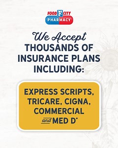 Our friendly neighborhood pharmacists are ready to answer your questions or give expert advice with personal & professional service. We accept thousands of insurance plans including Express Scripts, TRICARE, CIGNA, Commercial and MED D*. Come by and see us! https://bit.ly/3GqiVOE #pharmacy #foodcity #foodcitypharmacy #pharmacists #expertadvice #friendlypharmacists #professionalservice #insurance | Food City