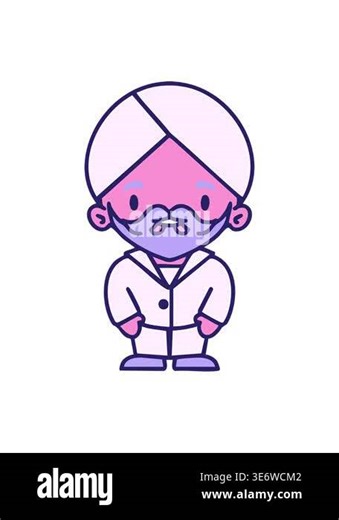 pressure popping animation of indian man with turban and bright suit cartoon Stock Video Footage - Alamy