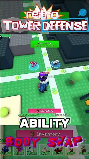 body swap tower showcase (retro tower defense)