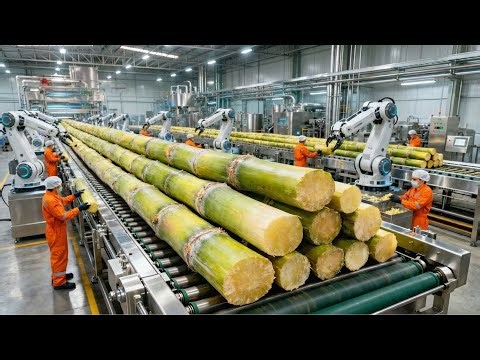 Inside a Modern Cane Sugar Factory - From Fresh Sugarcane to Pure Crystal Sugar (Full Process)