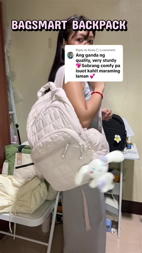 Replying to @Rosie ᥫ᭡ Comfy carry all day 😍💖 BAGSMART backpack na very sturdy, spacious, at designed for comfort kahit maraming laman—perfect pang school, work, or travel 🎒✨ #bagsmartbackpack #schoolbackpack #travelbackpack #everydaybag #backpack @BAGSMART Store