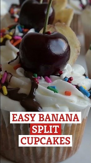Easy Banana Split Cupcakes Recipe