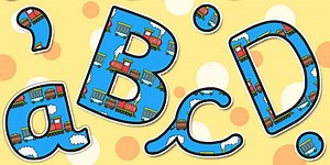 Trains Themed Display Lettering