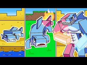 I Survived 100 DAYS as an ELEMENTAL LAND SHARK in HARDCORE Minecraft!