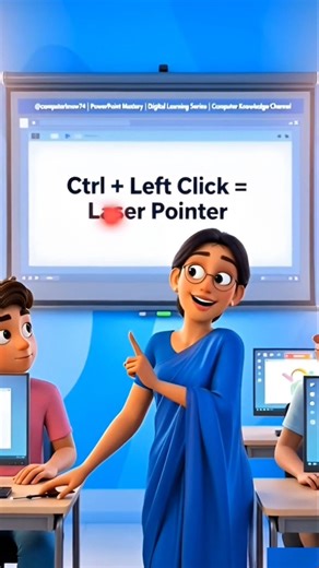 Power Point में laser pointer दिखाने के लिए key है #trending #3danimation #computer #viral #india