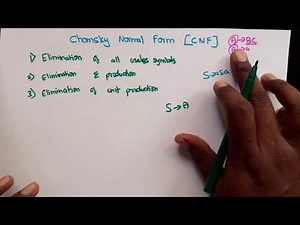 TOC part 33 - Introduction to Chomsky Normal Form - CNF in Tamil