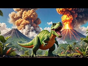 Rexy the Dinosaur's Hilarious Adventure at the Volcano! A Must Watch Cartoon