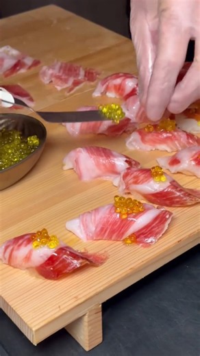 Jamon Ibérico Nigiri with Olive Oil Caviar Pearls | Luxury Sushi#JamonIberico #Nigiri #LuxurySushi