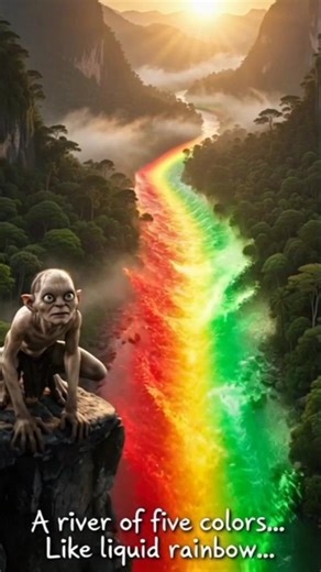 The River That Looks Like a Liquid Rainbow 😱🌈 | Gollum Reveals the Secret #facts #viral #gollum