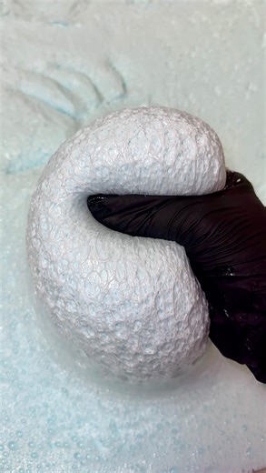 no idea what happened with that bubble 🫣 it was still kinda satisfying tho this is the base for a new diy clay mystery slime 😍 space restock friday the 26th 7pm est 🩵 | pilotslime