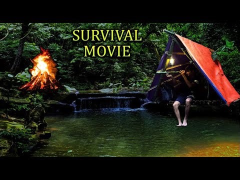 36 hours of survival in the rainforest _ building a shelter under a tree