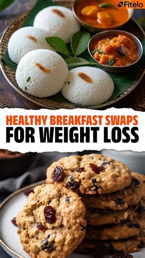 Fitelo | Customised Diet plans on Instagram: "📥Comment YES to lose upto 5 kgs in a month!✅ 🔥 Small changes, BIG results! 💪✨ Swap your high-calorie breakfast for these healthier, nutrient-packed alternatives and kickstart your weight loss journey the right way! 🌿🍽️ 🍛 Poori with Aloo Curry ❌ (High in refined carbs & deep-fried) ➡ Idli with Sambhar ✅ (Steamed, light, & rich in protein + fiber) 🍞 White Bread Sandwich ❌ (Refined flour, low fiber, and lacks nutrients) ➡ Moong Dal Dosa ✅ (Protei