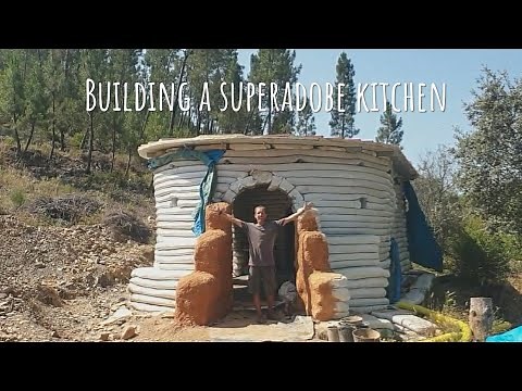 #7 Building a Superadobe Kitchen - off-grid solar powered project