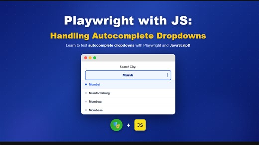 Playwright With JS - Handle AutoComplete Dropdown