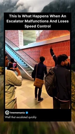 This is what happens when an escalator malfunctions and loses speed control.