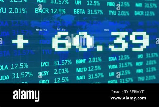 Animation of financial data and world map on blue background. Network, finance and technology concept digitally generated video Stock Video Footage - Alamy
