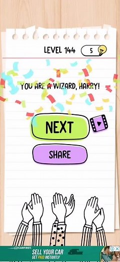 Brain test Level 144 how to defeat wizard Walkthrough