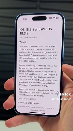 iOS 18.3.2 Released: Key Updates and Security Fixes