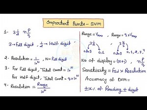 Digital Voltage Meter (DVM) Important Points/Formulas || UPMRC || RRB JE || EE & EC Measurements