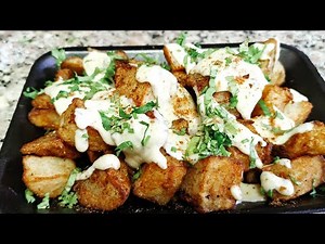Crispy Deep Fried Potato & Cheese Sauce( Iftar Snack)/French fries /potato wedge recipe