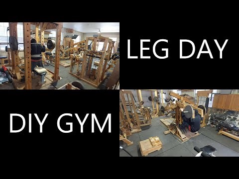 Training Legs In a DIY Wooden Gym