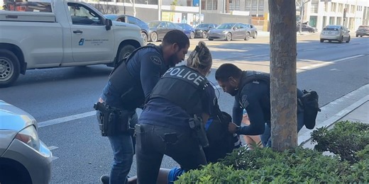 I Filmed Police Violence On Wednesday In West Hollywood In Broad Daylight. The Ontario Police Beat A Man Until He Bled In Front Of Me. Please watch and read.